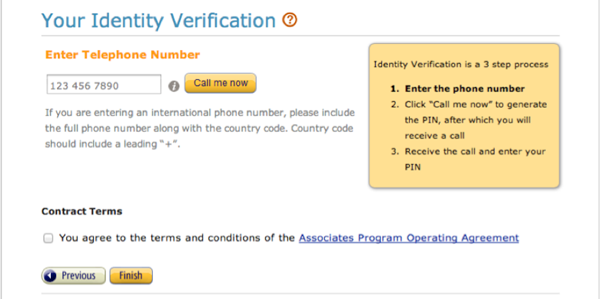 Verify your identity for Amazon Affiliate Program