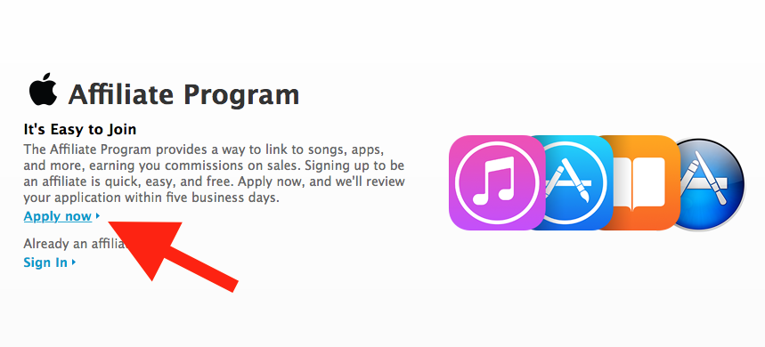 Apply for iTunes Affiliate Program