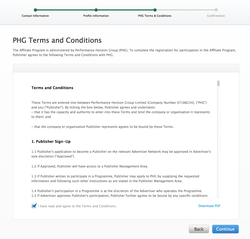 Terms and conditions for iTunes Affiliate Program